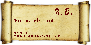 Nyilas Bálint névjegykártya